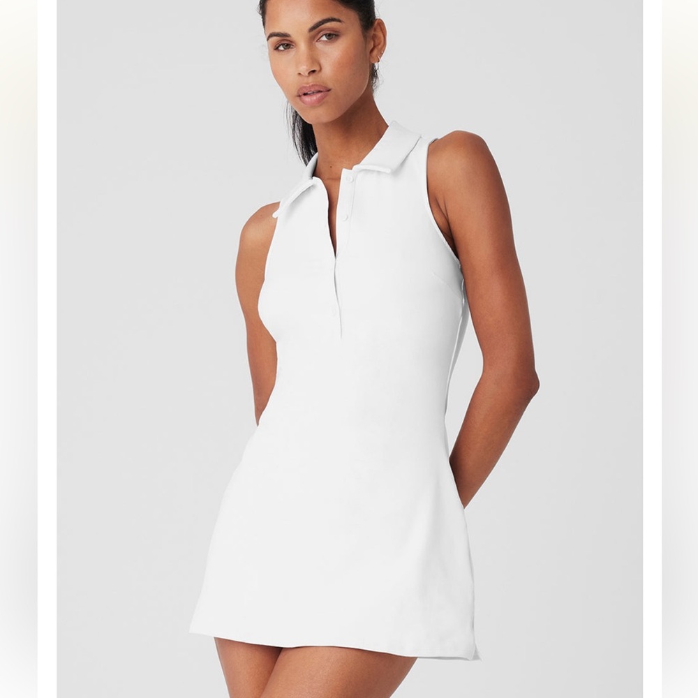 Alo Charmed Tennis Dress, White, M
